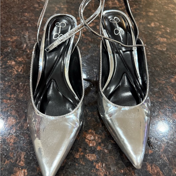 Jessica Simpson Silver Heels - Picture 1 of 5
